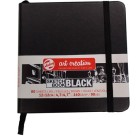 Materiais Belas Artes - Bloco ArtCreation folhas pretas, 12x12, banda elastica, 80 f, 140 gr.   | totenart.com
