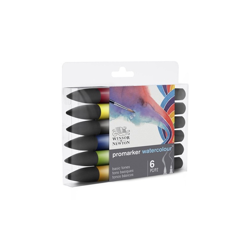 \nMateriais Belas Artes - Set 6 Marcadores aquarela Promarker Winsor & Newton, tons básicos | totenart.com
