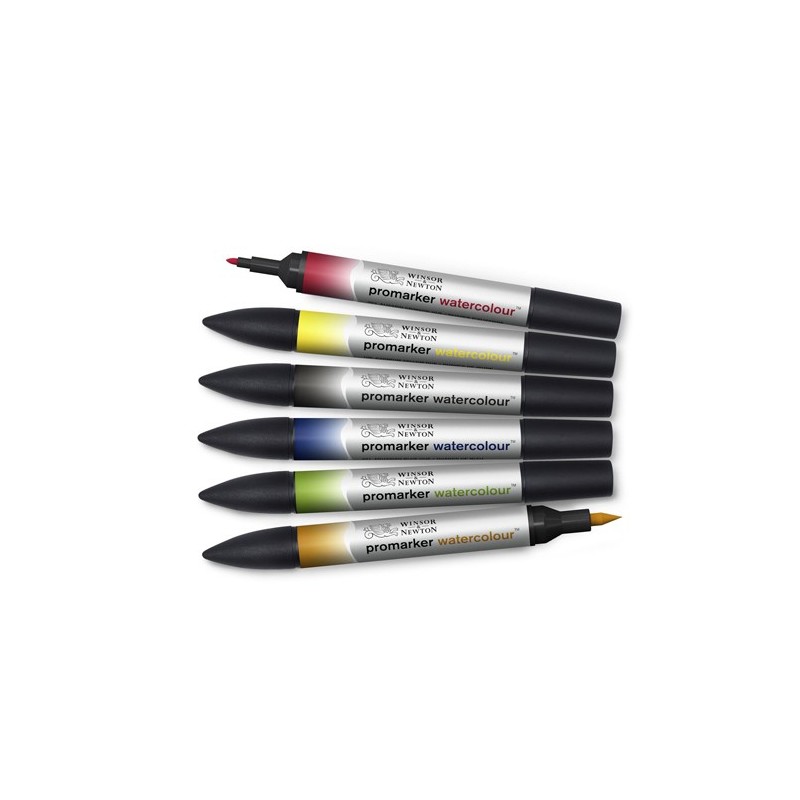 \nMateriais Belas Artes - Set 6 Marcadores aquarela Promarker Winsor & Newton, tons básicos | totenart.com