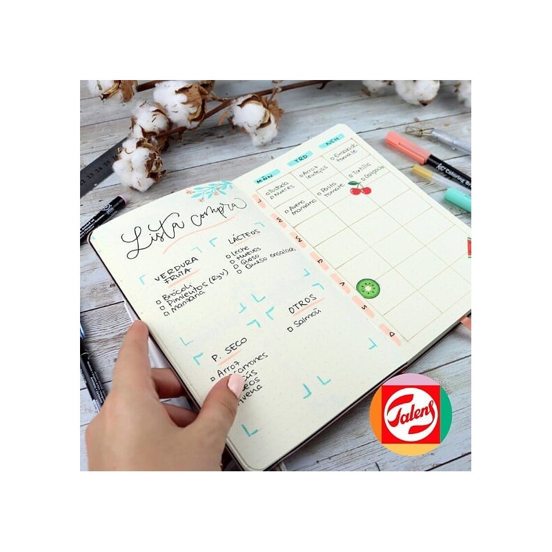 Materiais Belas Artes - Conjunto crie seu diário Pastel Turquoise, Bullet Journal | totenart.com