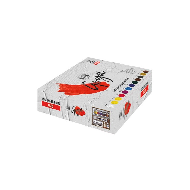 Oleo Titan Extrafino, caixa de madeira, 10 cores 40 ml.