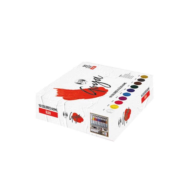 Oleo Titan Extrafino, caixa de madeira, 10 cores 40 ml.