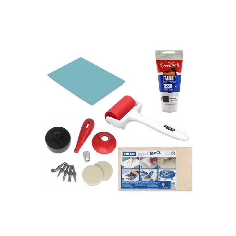 Materiais Belas Artes - Kit Completo  Xilogravura Têxtil | totenart.com
