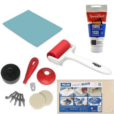 Materiais Belas Artes - Kit Completo  Xilogravura Têxtil | totenart.com