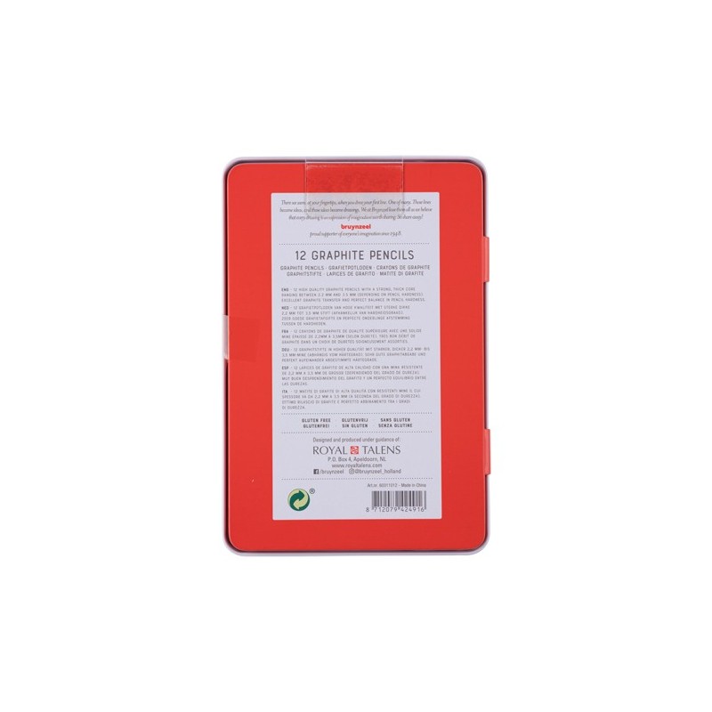 Materiais Belas Artes - Caixa 12 lápis Grafite Bruynzeel | totenart.com