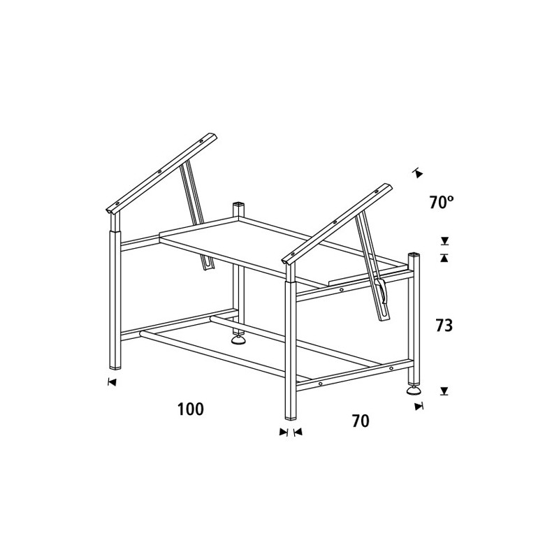 Materiais Belas Artes - Mesa de desenho profissional ajustável com manivela e bandeja, 90x130 cm. | totenart.com