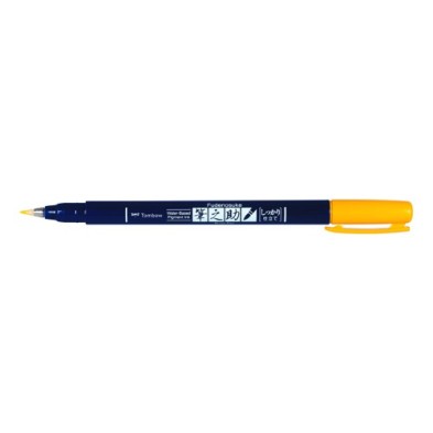Materiais Belas Artes - Marcador Tombow Fudenosuke, ponta elástica dura, à base de água, amarelo | totenart.com