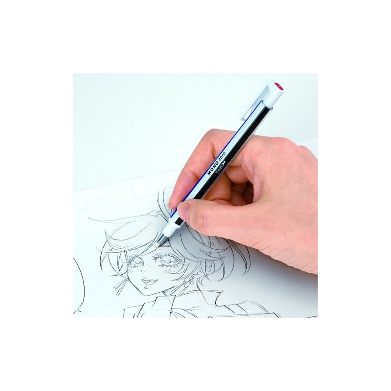 Materiais Belas Artes - Tombow MONO ZERO Borracha de precisão, ponta redonda 2,3 mm. preto | totenart.com