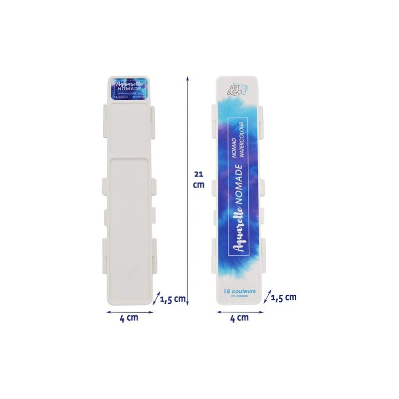 Materiais Belas Artes - Caixa Nomad Watercolors, 18 cores, ART & GO | totenart.com