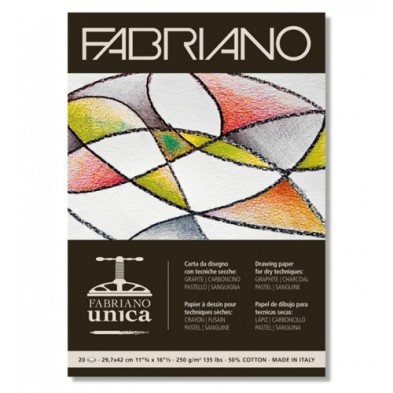 Materiais Belas Artes - Bloco Fabriano Unica 250 gr, 29.7x42cm (A3), 20 f. (branco) | totenart.com