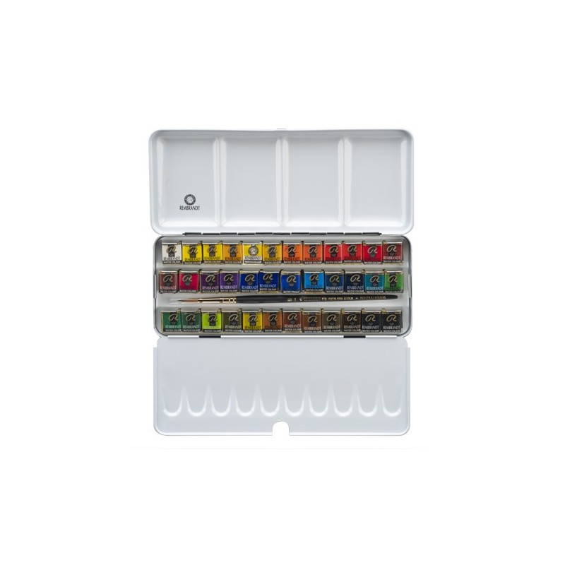 Materiais Belas Artes - Caixa de metal com 24 aquarelas Rembrandt | totenart.com\n