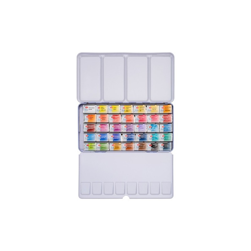 Materiais Belas Artes - Conjunto de 35 godetes, caixa metálica, White Nights | totenart.com