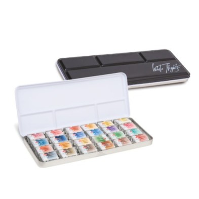 Materiais Belas Artes - Conjunto de 24 godetes, standard, caixa metálica, White Nights | totenart.com