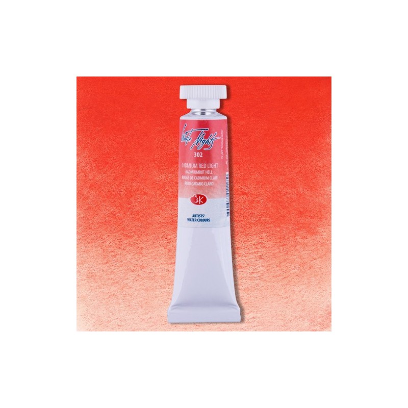 Materiais Belas Artes - Aquarelas White Nights no tubo 10 ml. \nVermelho Cádmio Claro 302 | totenart.com