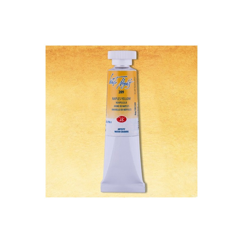 Materiais Belas Artes - Aquarelas White Nights no tubo 10 ml. Nápoles Amarelo 209 | totenart.com