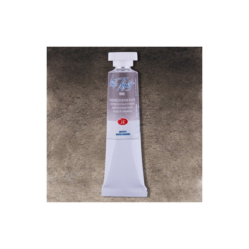 Materiais Belas Artes - Aquarelas White Nights no tubo 10 ml. Preto Voroneshkaya 806 | totenart.com