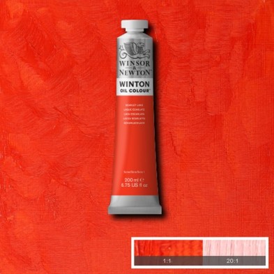 Materiais Belas Artes - Oleo Winton W&N, \nLaca Escarlate, 200 ml. | totenart.com