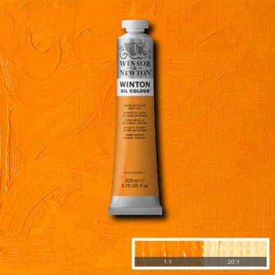 Materiais Belas Artes - Oleo Winton W&N, \nCádmio Tono Amarelo Escuro, 200 ml. | totenart.com