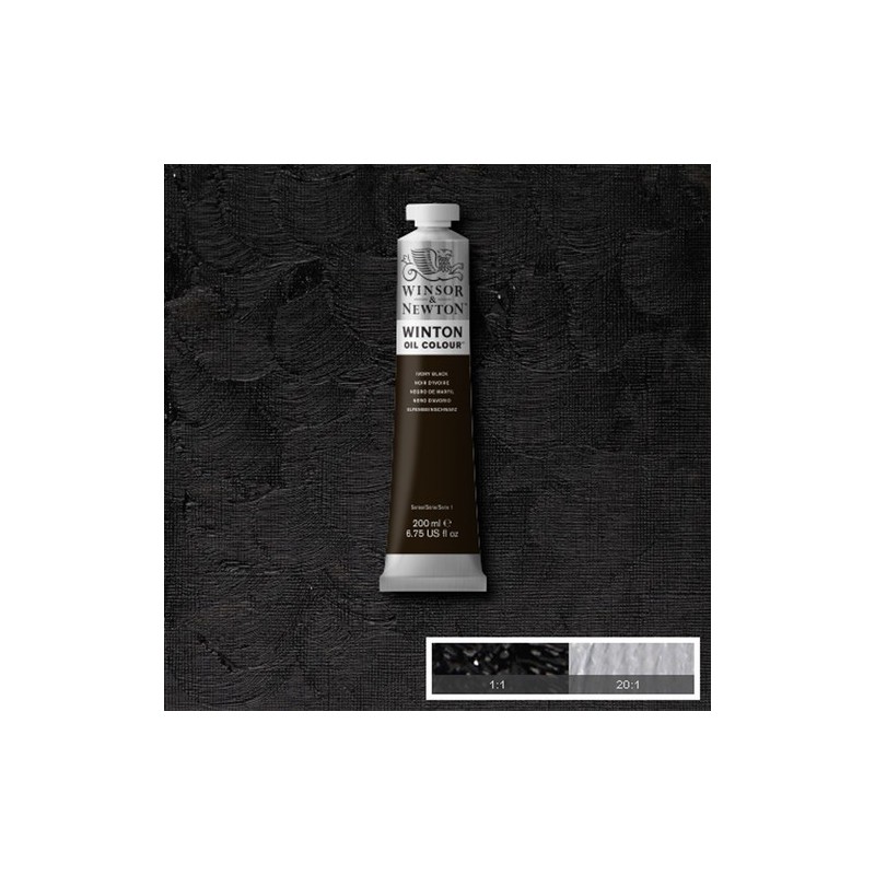 Materiais Belas Artes - Oleo Winton W&N, Preto Marfim, 200 ml. | totenart.com