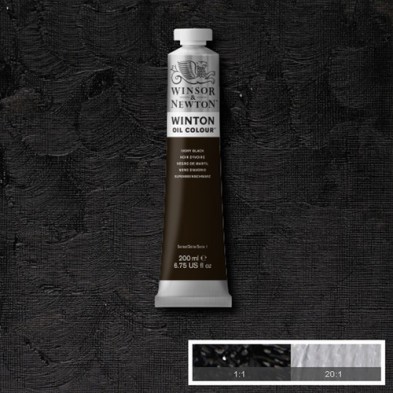 Materiais Belas Artes - Oleo Winton W&N, Preto Marfim, 200 ml. | totenart.com