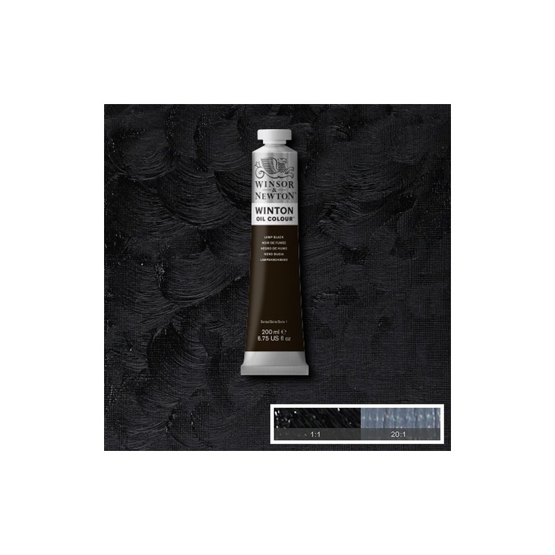 Materiais Belas Artes - Oleo Winton W&N, \nPreto lâmpada, 200 ml. | totenart.com