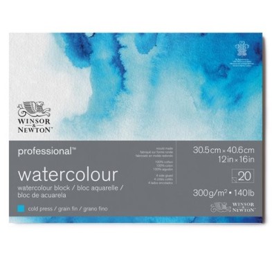 Materiais Belas Artes - Bloco acuarela, 20 f, 300 g, 30,5 x 40,6 cm, Winsor&Newton | totenart.com
