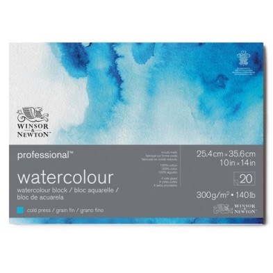 Materiais Belas Artes - Bloco acuarela, 20 f, 300 g, 25,4 x 35,6 cm, Winsor&Newton | totenart.com