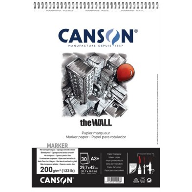 Materiais Belas Artes - Canson The Wall  200 gr, A3+, block 30 f. | totenart.com