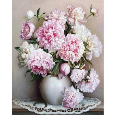 Materiais Belas Artes - Caixa kit pintura por números \"Vase de Pivoines\", 40x50cm, Figured\'Art | totenart.com