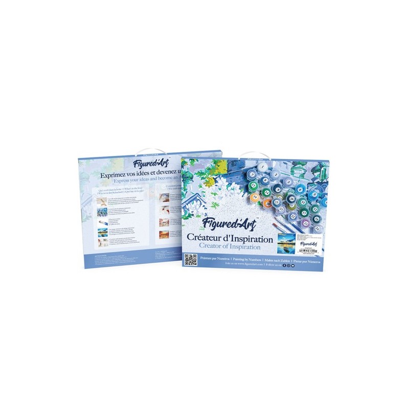 Materiais Belas Artes - Caixa kit pintura por números \"Tortue détendue\", 40x50cm, Figured\'Art | totenart.com