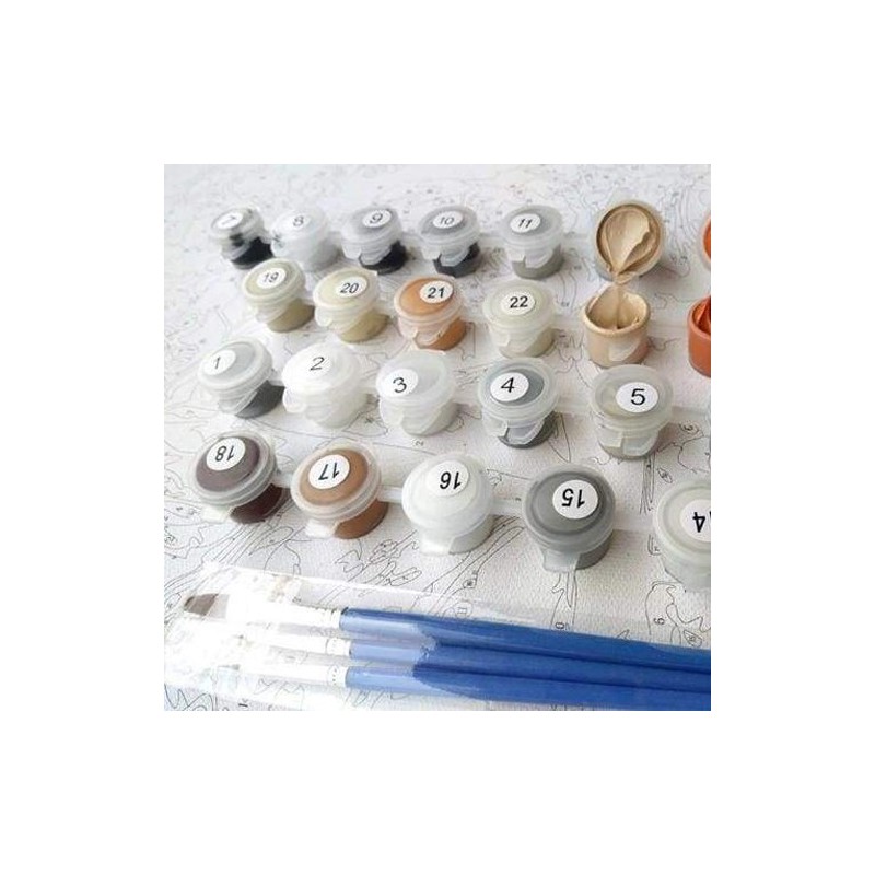 Materiais Belas Artes - Caixa kit pintura por números \"Femme en Habits traditionnels\", 40x50cm, Figured\'Art | totenart.com