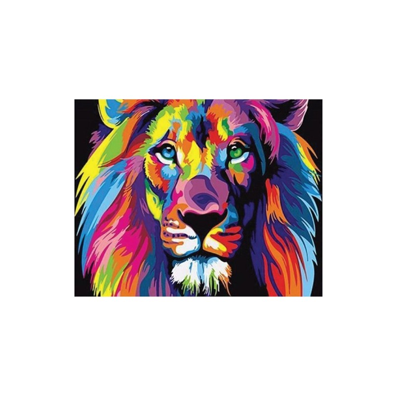 Materiais Belas Artes - Caixa kit pintura por números \"Lion Pop Art\", 40x50cm, Figured\'Art | totenart.com