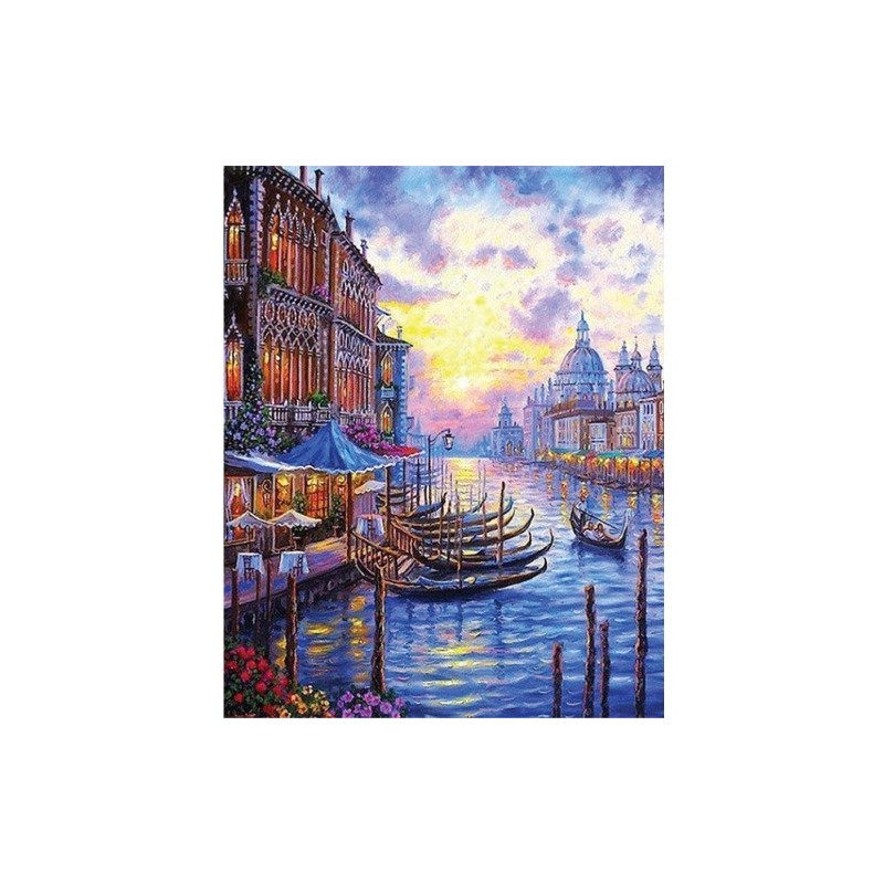 Materiais Belas Artes - Caixa kit pintura por números \"Le Grand Canal de Venise\", 40x50cm, Figured\'Art | totenart.com