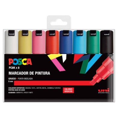 Materiais Belas Artes - Caso de Marcadores PC-8K Posca, 8 cores | totenart.com