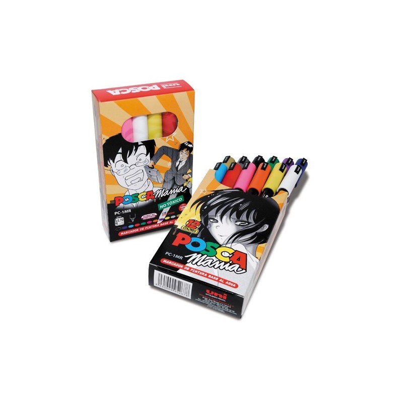 Materiais Belas Artes - Caso de Marcadores PC-1MR POSCAMANIA Posca, 12 cores | totenart.com