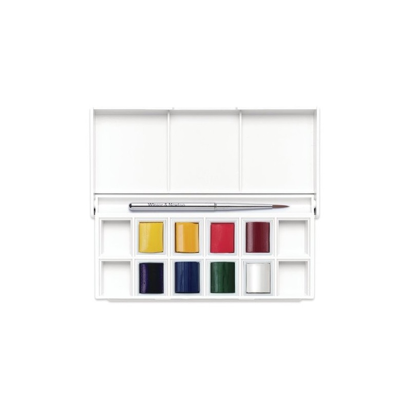 Materiais Belas Artes - Caixa 8 aquarelas Cotman 1/2 godet e pincel Winsor & Newton, Floral | totenart.com\n