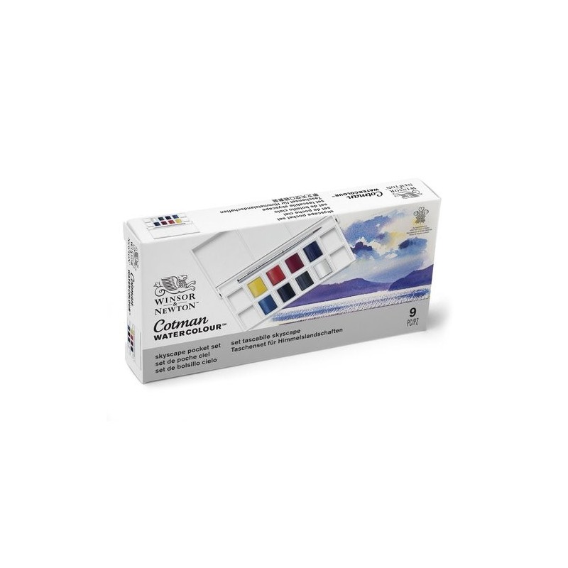 Materiais Belas Artes - Caixa 8 aquarelas Cotman 1/2 godet e pincel Winsor & Newton, Céus | totenart.com\n