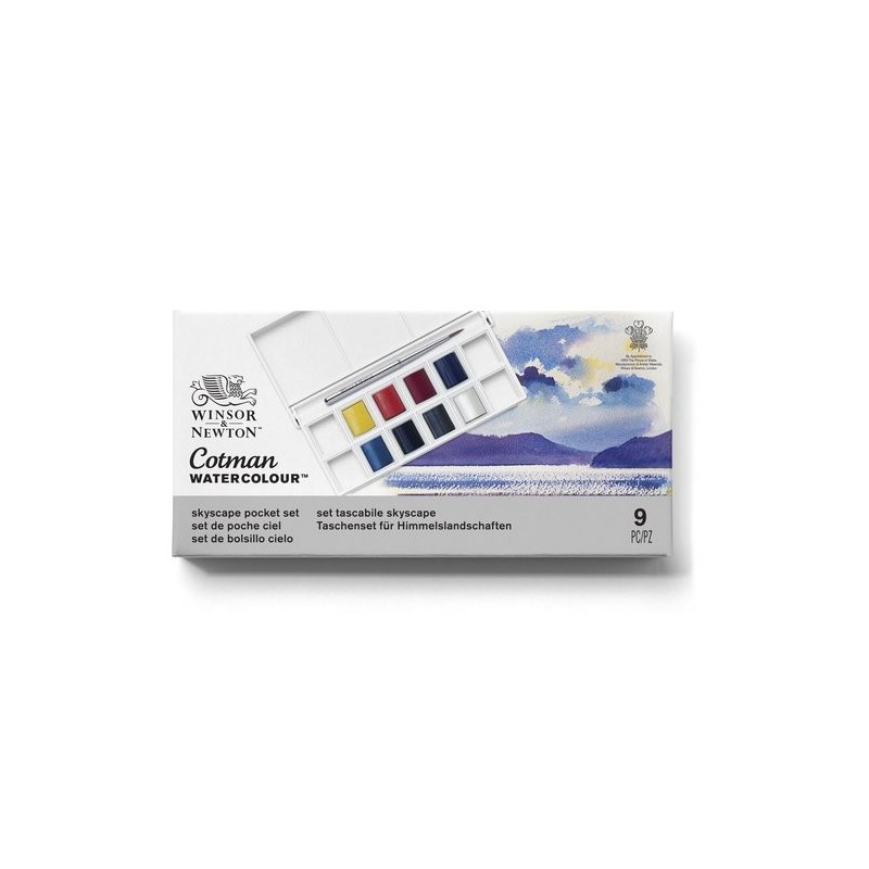 Materiais Belas Artes - Caixa 8 aquarelas Cotman 1/2 godet e pincel Winsor & Newton, Céus | totenart.com\n