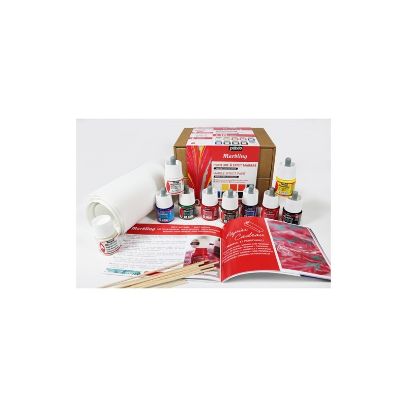 Materiais Belas Artes - Caixa Coleção Marmoreio 10x45 ml. Pebeo | totenart.com