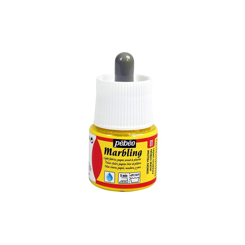 Materiais Belas Artes - Marmoreio Amarelo Limão 45 ml. Pebeo | totenart.com