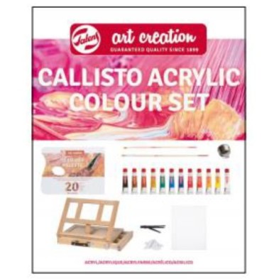 Materiais Belas Artes - Conjunto Callisto Acrílico Art Creation 12 cores (12 ml) + Caixa Cavalete | totenart.com