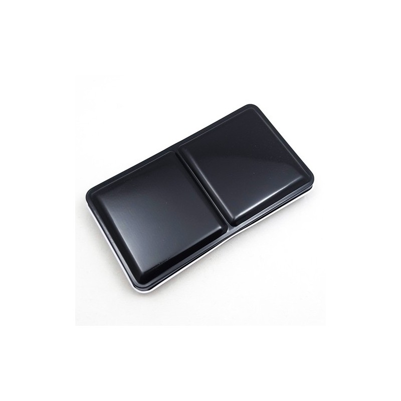 Materiais Belas Artes - Caixa de metal para 12 godês (24 meios godets), VAZIO, sem grade, Preto, White Nights | totenart.com