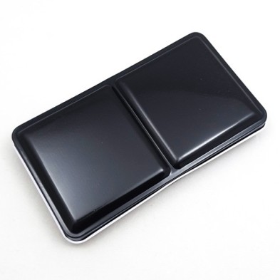 Materiais Belas Artes - Caixa de metal para 12 godês (24 meios godets), VAZIO, sem grade, Preto, White Nights | totenart.com