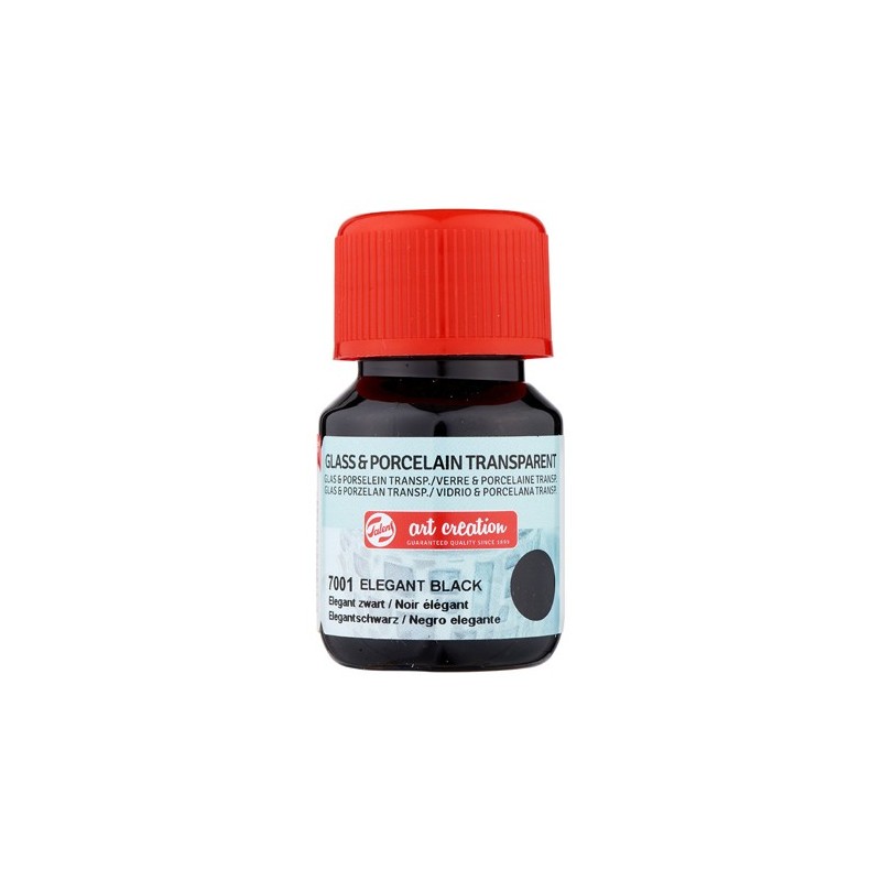 Materiais Belas Artes - Tinta Transparente Vidro e Porcelana Preto Elegante 7001, 30 ml. Artcreation | totenart.com