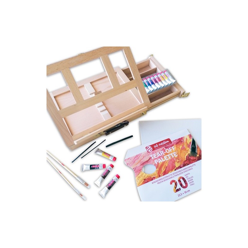 Materiais Belas Artes - Conjunto Callisto Óleo Art Creation 12 cores (12 ml) + Caixa Cavalete | totenart.com