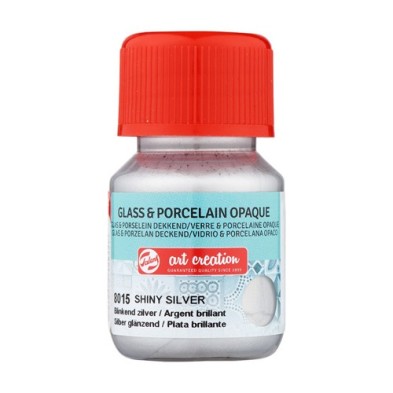 Materiais Belas Artes - Tinta Opaca Vidro e Porcelana Prata Brilhante 8015, 30 ml. Artcreation | totenart.com