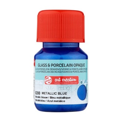 Materiais Belas Artes - Tinta Opaca Vidro e Porcelana Azul Metálico 8200, 30 ml. Artcreation | totenart.com