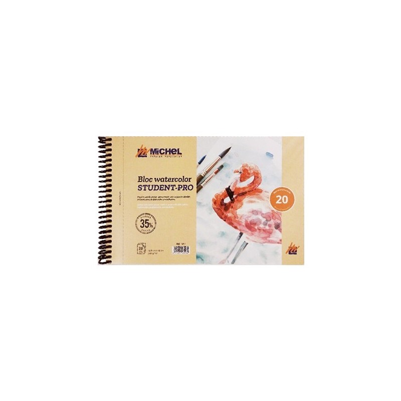 Materiais Belas Artes - Bloco Aquarela Student-Pro Michel 300 gr, A6 (10,5 x 14,8 cm), 20 folhas  | totenart.com