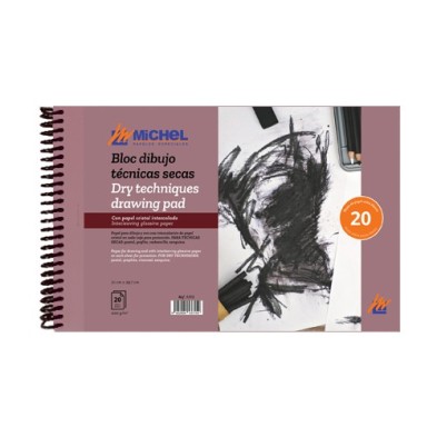 Materiais Belas Artes - Bloco de técnicas secas Michel 200 gr, A4 (21 x 29,7 cm), 20 folhas  | totenart.com