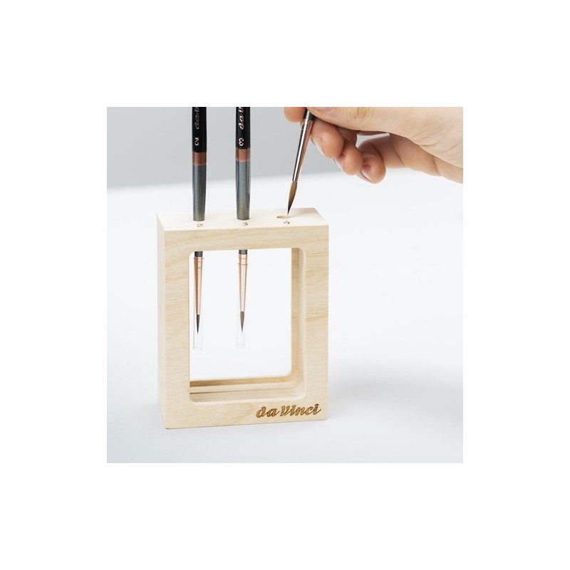 Materiais Belas Artes - Conjunto de 3 pincéis Kolinsky Red Sable de cabo curto, Miniature Maestro, Da Vinci (cabelo comprido) | 